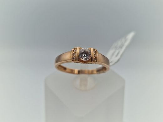 Zelta gredzens ar cirkoniju, 2.12 g, izm. 17.5