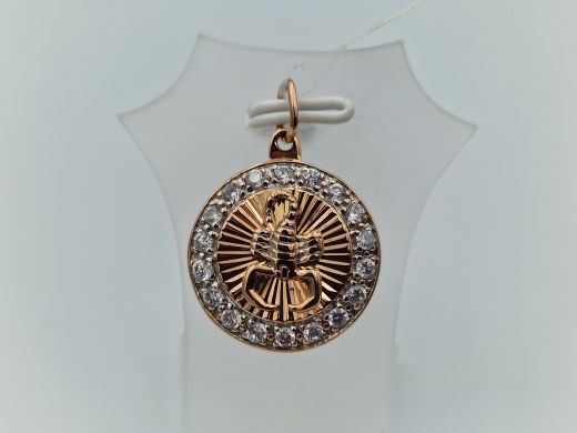 Золотой кулон с цирконом, 2.71 г