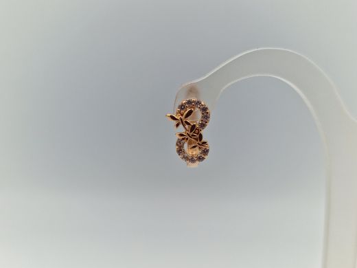 Zelta auskari ar cirkoniju, 1.32 g