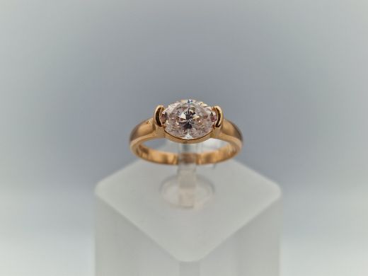 Zelta gredzens ar cirkoniju, 2.36 g, izm. 15.5