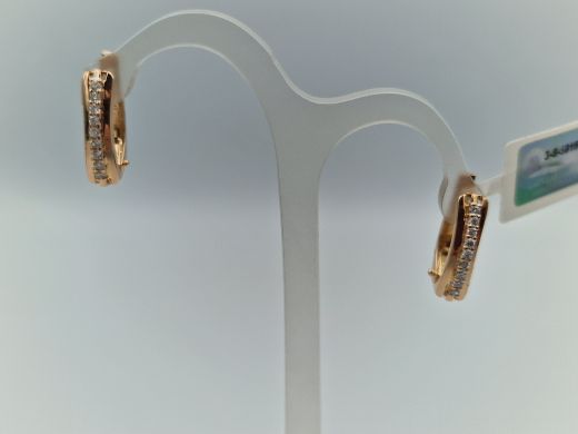 Золотые серьги с бриллиантом, 3.19 г