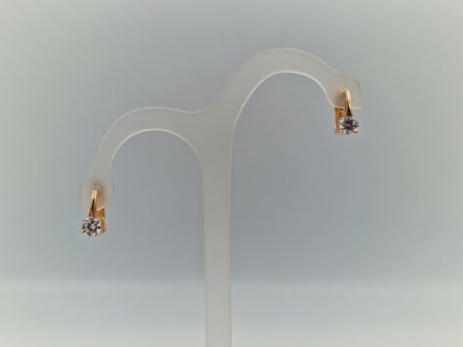 Zelta auskari ar cirkoniju, 2.72 g