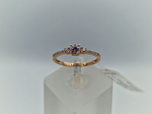 Zelta gredzens ar cirkoniju, 1.39 g, izm. 17.5