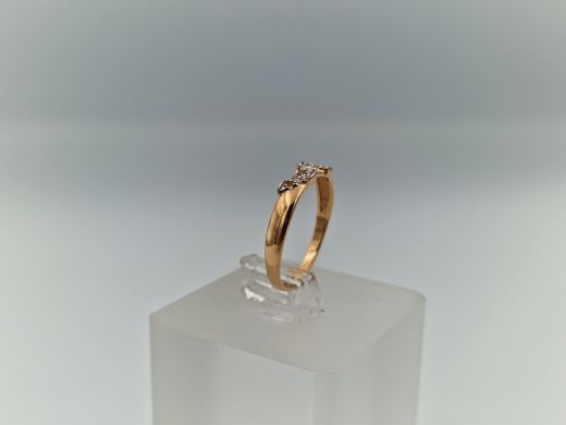 Zelta gredzens ar cirkoniju, 1.15 g, izm. 16