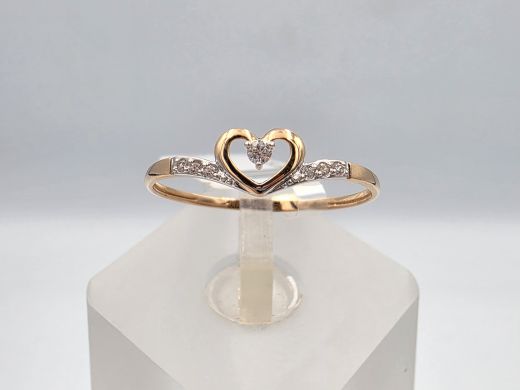 Zelta gredzens ar cirkoniju, 0.67 g, izm. 19