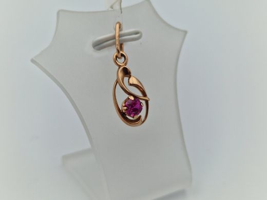 Золотой кулон с кораллом, 1.01 г