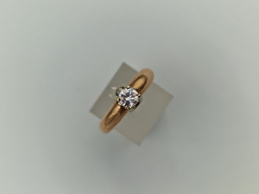 Zelta gredzens ar cirkoniju, 2.68 g, izm. 19