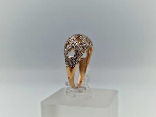 Zelta gredzens ar cirkoniju, 4.19 g, izm. 19