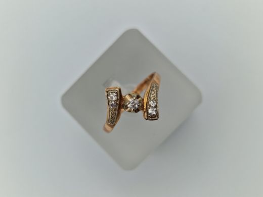 Zelta gredzens ar cirkoniju, 2.28 g, izm. 18