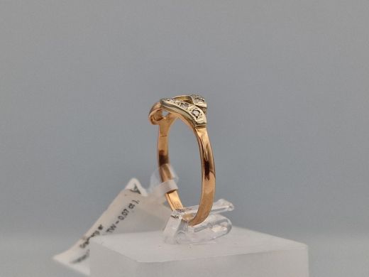 Zelta gredzens ar briljantu, 2.85 g, izm. 19