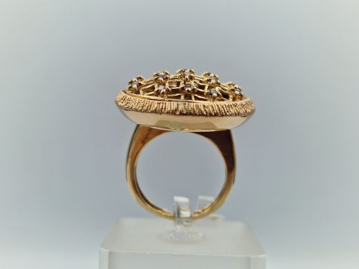 Zelta gredzens ar cirkoniju, 10.92 g, izm. 18