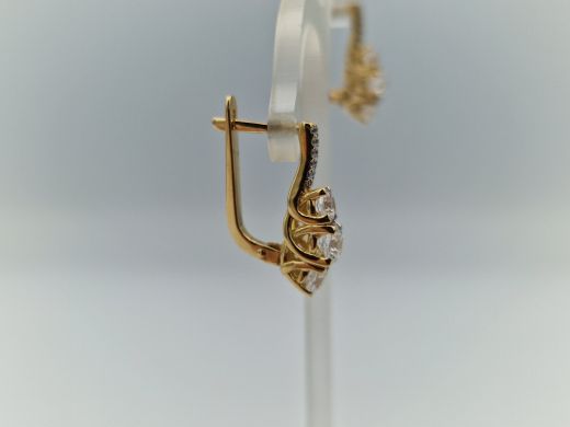 Zelta auskari ar cirkoniju, 3.98 g