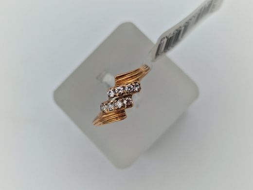 Zelta gredzens ar cirkoniju, 1.92 g, izm. 17