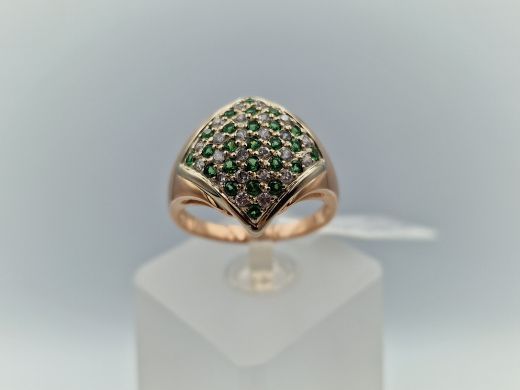 Zelta gredzens ar cirkoniju, 4.4 g, izm. 18