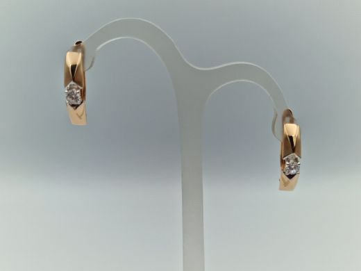 Zelta auskari ar cirkoniju, 1.84 g