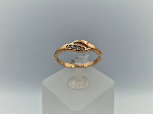 Zelta gredzens ar cirkoniju, 1.56 g, izm. 17.2