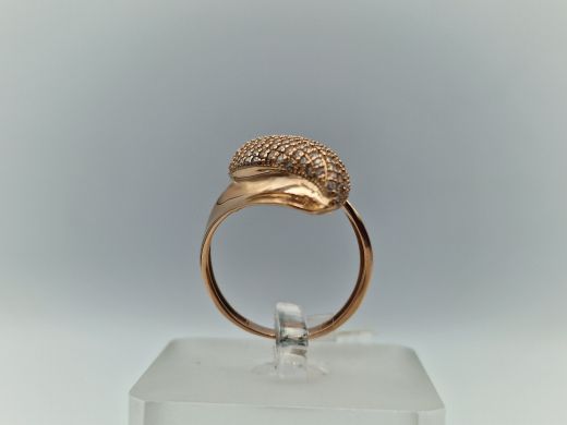 Zelta gredzens ar cirkoniju, 3.4 g, izm. 17.5