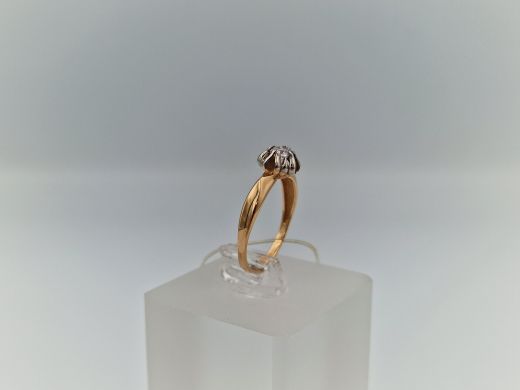 Zelta gredzens ar cirkoniju, 1.82 g, izm. 17.5