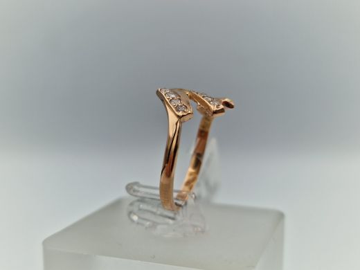 Zelta gredzens ar cirkoniju, 1.83 g, izm. 16