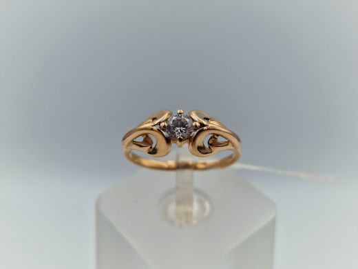 Zelta gredzens ar cirkoniju, 1.85 g, izm. 16.5