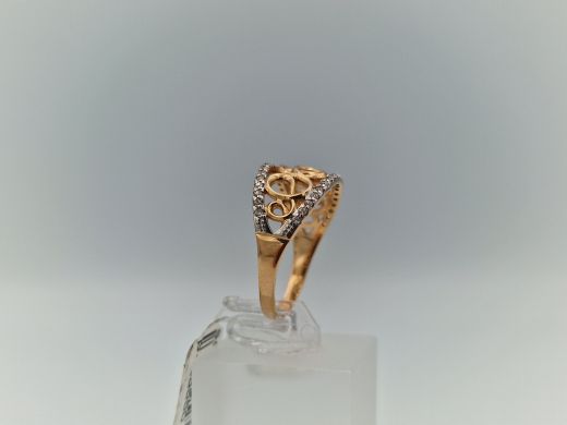 Zelta gredzens ar cirkoniju, 2.64 g