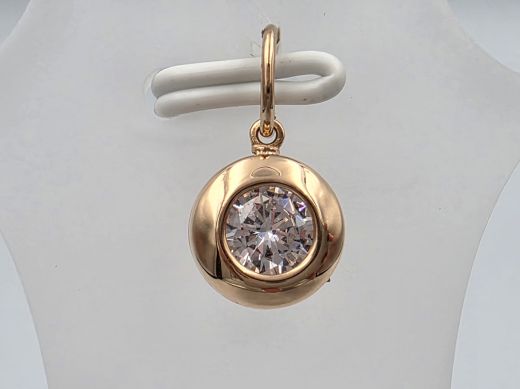 Gold pendant with zircon, 0.63 g