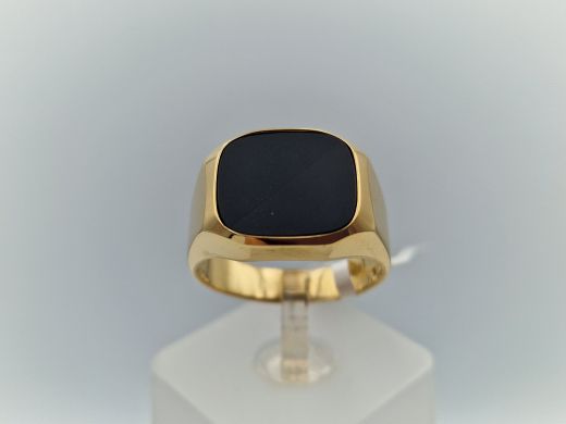 Zelta gredzens ar halcedonu, 6.5 g, izm. 19