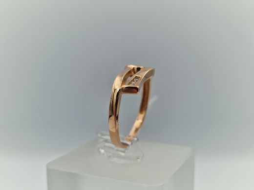 Zelta gredzens ar cirkoniju, 2.78 g, izm. 17.5