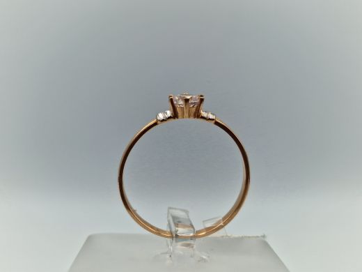 Zelta gredzens ar cirkoniju, 1.42 g, izm. 18.5