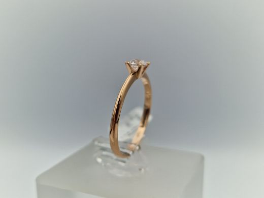 Zelta gredzens ar cirkoniju, 1.42 g, izm. 17