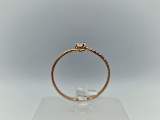 Zelta gredzens ar cirkoniju, 0.96 g, izm. 19