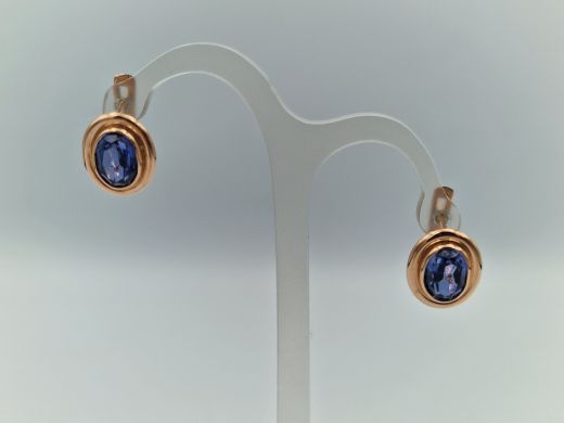 Золотые серьги с цирконом, 4.09 г