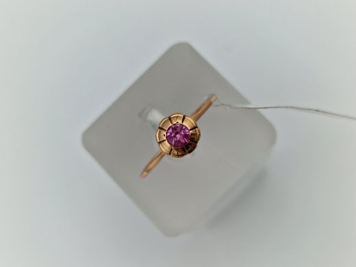 Zelta gredzens ar cirkoniju, 1.73 g, izm. 17