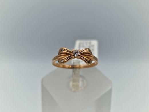 Zelta gredzens ar cirkoniju, 1.61 g, izm. 17