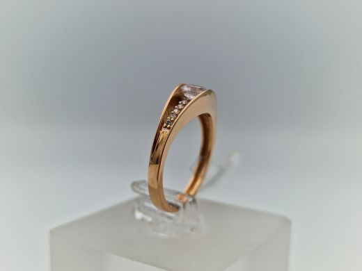 Zelta gredzens ar cirkoniju, 1.93 g, izm. 15.6