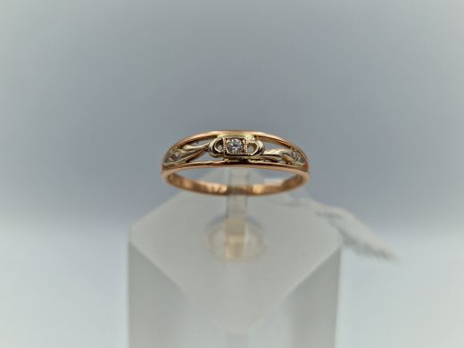 Zelta gredzens ar cirkoniju, 1.74 g, izm. 18