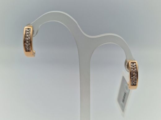 Золотые серьги с бриллиантом, 2.34 г