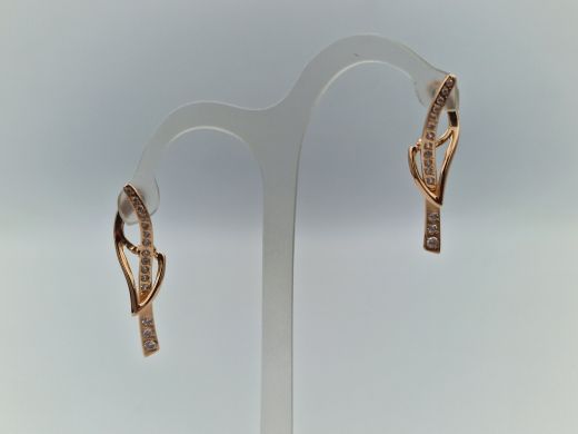 Золотые серьги с цирконом, 2.98 г