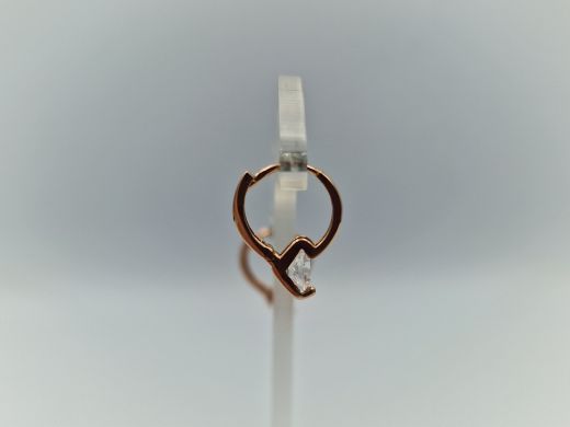 Золотые серьги с цирконом, 1.39 г