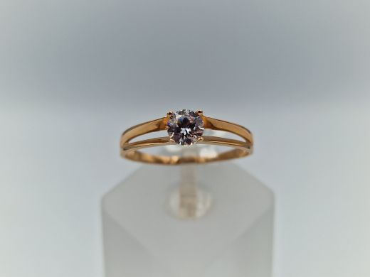 Zelta gredzens ar cirkoniju, 1.82 g, izm. 20