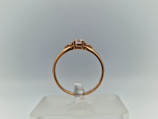 Zelta gredzens ar cirkoniju, 1.27 g, izm. 16.5