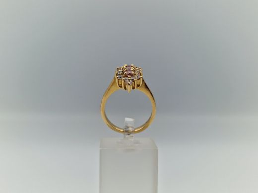 Zelta gredzens ar cirkoniju, 6.44 g, izm. 17