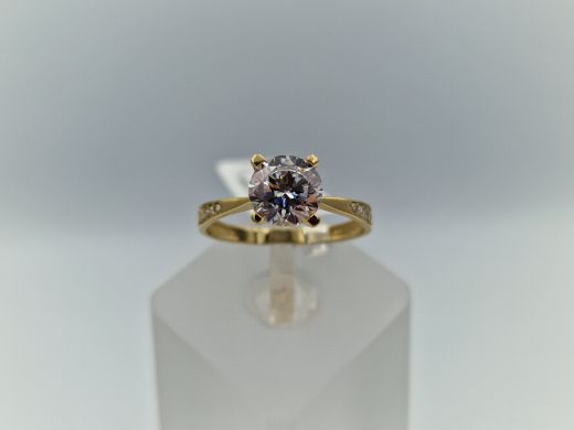 Zelta gredzens ar cirkoniju, 2.06 g, izm. 17.5