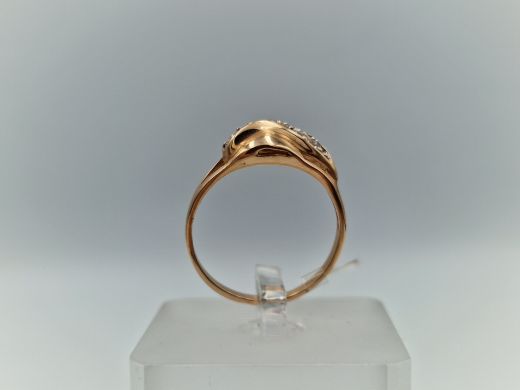 Zelta gredzens ar cirkoniju, 2.5 g, izm. 18