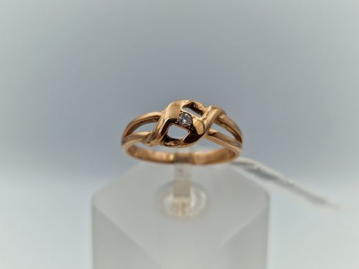 Zelta gredzens ar cirkoniju, 2.82 g, izm. 17