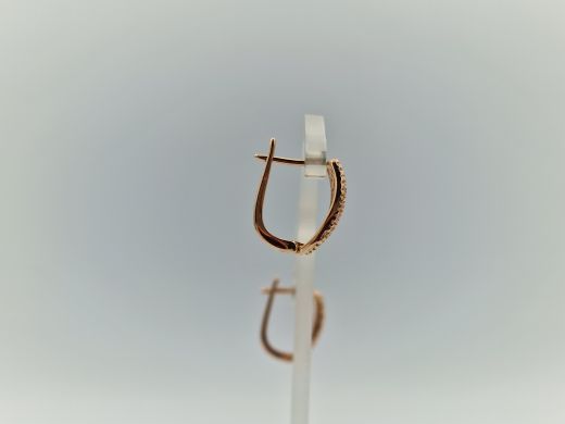 Золотые серьги с цирконом, 2.9 г