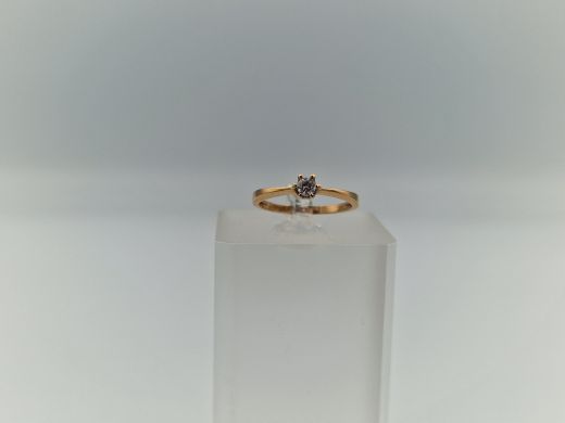 Zelta gredzens ar cirkoniju, 1.35 g, izm. 16