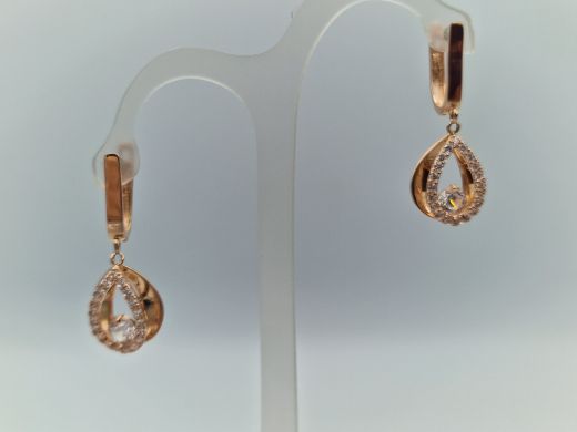 Zelta auskari ar cirkoniju, 2.63 g