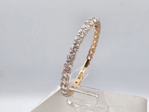 Gold ring with zircon, 1.64 g, size 19.5