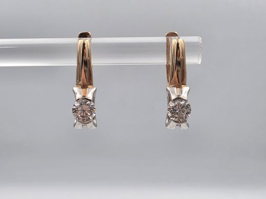 Zelta auskari ar cirkoniju, 2.36 g